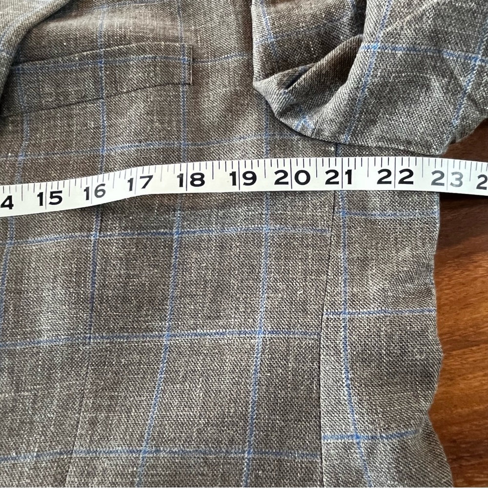 RALPH LAUREN Black Label Linen Blazer Taupe Brown Blue Size 46R Breathable - Picture 13 of 15